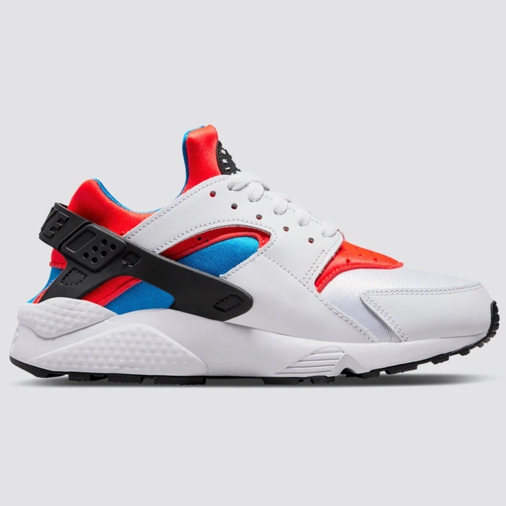 NWT Nike Hurache Women’s Sneakers in White Bright Crimson / Photo Blue / Black